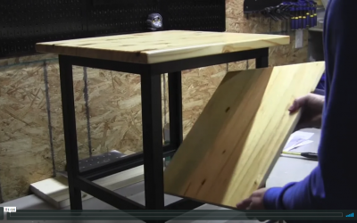 DIY end table video made from aluminum frame components