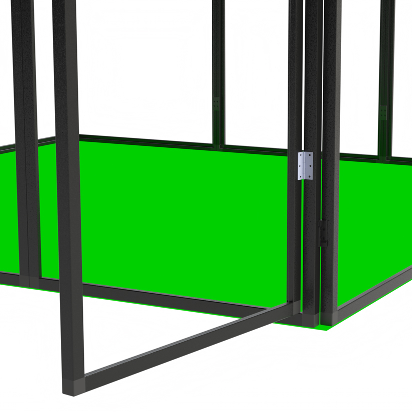 10x10 Square tradeshow booth with door 1