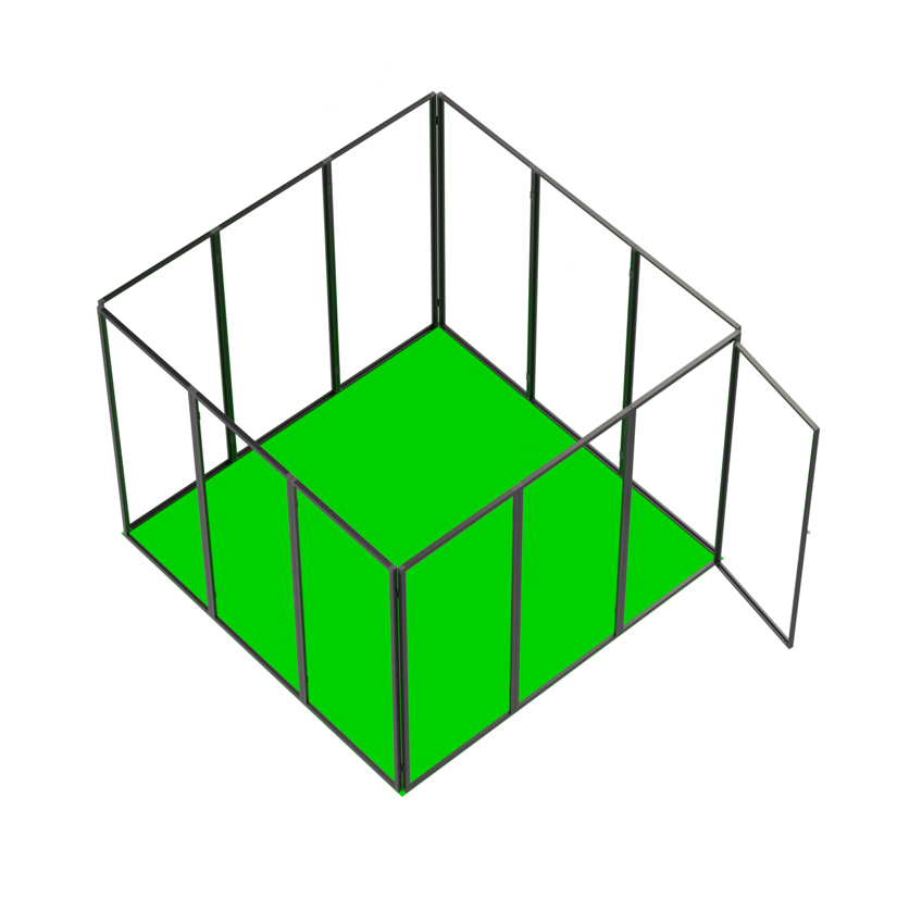 10x10 Square tradeshow booth with door 6