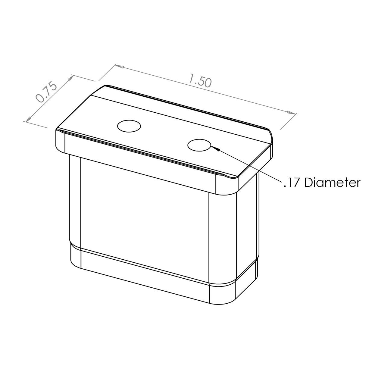 Rectangular Tube Flush T JFT150