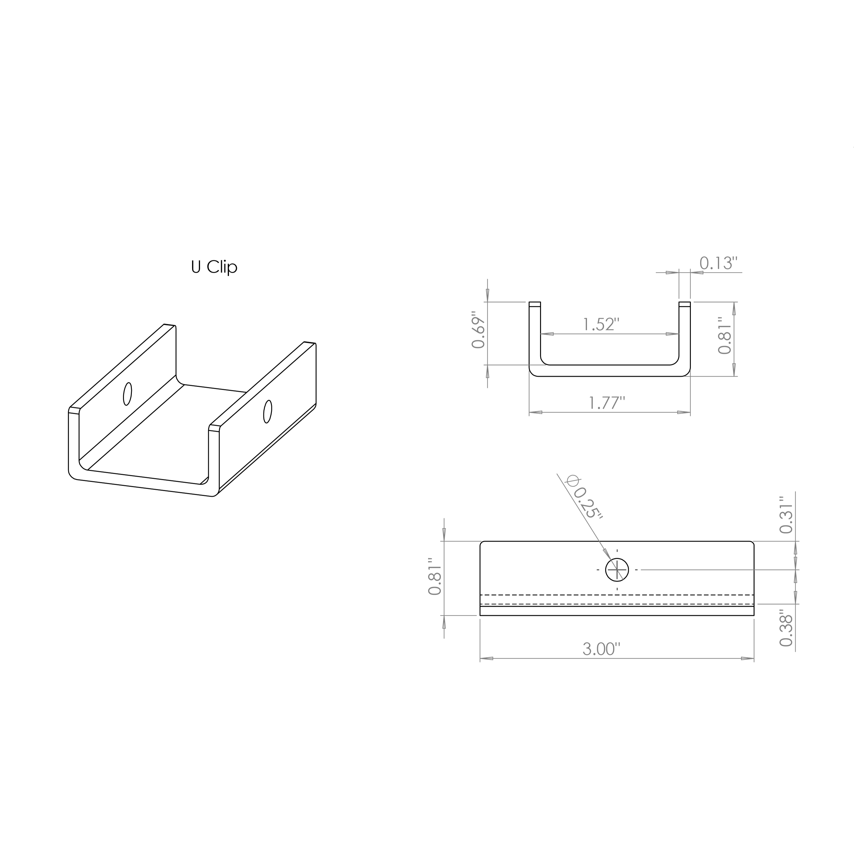 UPC150 U Clip 1 5 inch